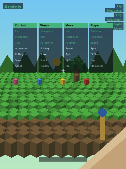 Aristois — чит клиент Minecraft
